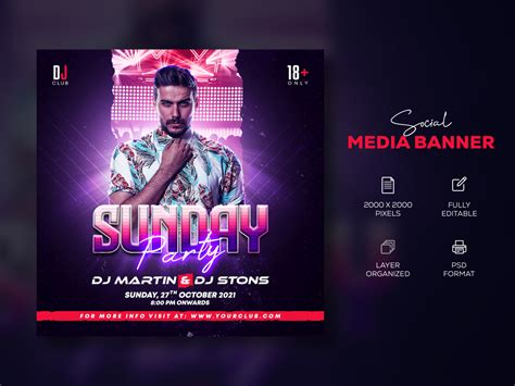 Social media banner design | Dj music party by Shuvojit Sarker on Dribbble