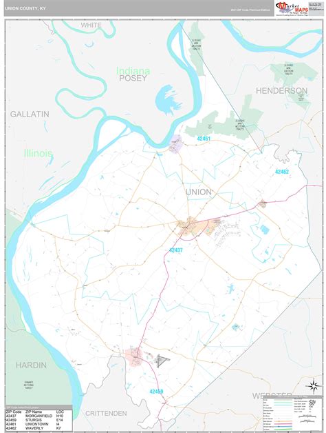 Union County, KY Wall Map Premium Style by MarketMAPS