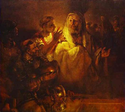 Peter Denying Christ 1660 Painting | Rembrandt Oil Paintings