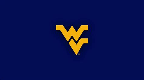 Download West Virginia University Logo On A Blue Background Wallpaper | Wallpapers.com