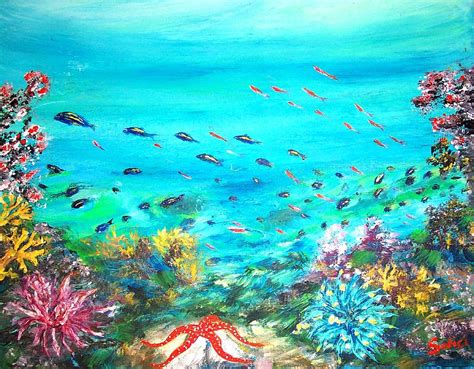 Deep End Of The Sea Painting by Mary Sedici - Pixels