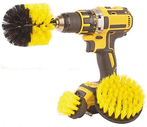 Drill attachment 3 Piece Medium and Stiff brush kit, cleaning time ...