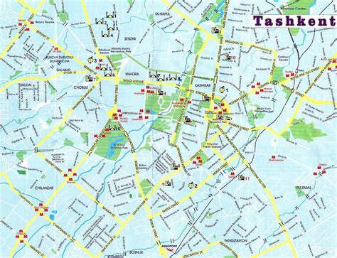 Tashkent Uzbekistan Tourist Map - Tashkent Uzbekistan • mappery | Map, Metro map, Tourist map