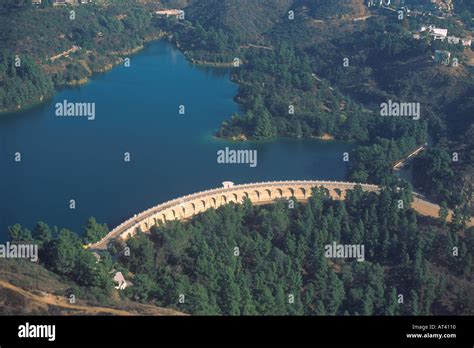 Lake Hollywood Dam in Los Angeles California The dam serves as flood control and reservoir Stock ...