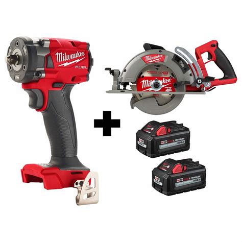 MILWAUKEE, 18 V Volt, 2 Tools, Impact Wrench Kit - 384NN1|2854-20, 2830 ...