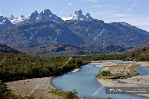 Landscape with mountains and river — sunshine, grass - Stock Photo | #168871690