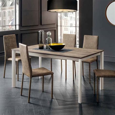 Extendable Dining Table Wood Effect Made in Italy