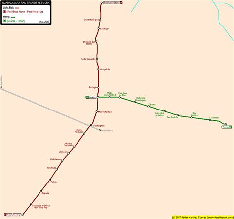 Guadalajara Real Distance Metro Map