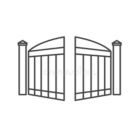 Black Entrance Gate in White Wall Stock Image - Image of street ...