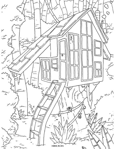 36+ Realistic Tree House Coloring Pages