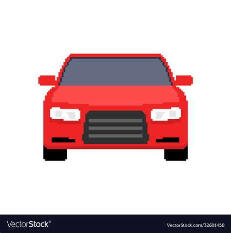 Pixel art car front view sport car 8 bit Vector Image