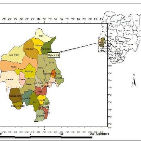 Map of Oyo State showing 33 Local Government Areas | Download ...