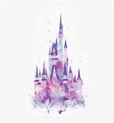 Watercolor Disney Castle Silhouette Transparent PNG - 466x802 - Free ...