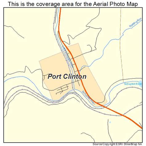 Aerial Photography Map of Port Clinton, PA Pennsylvania