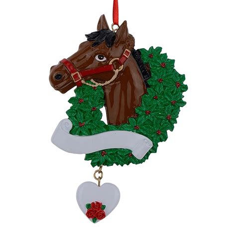 Horse with Wreath Personalized Christmas Ornaments As Craft Souvenir ...