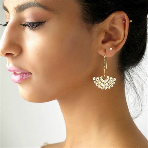 Wedding day earring Bridal dangle earrings Wedding earrings | Etsy | Unique bridal jewelry ...