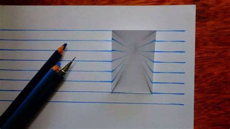 Lined paper illusion - Google keresés | 3d drawings, Illusion drawings, 3d illusion drawing