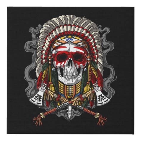 Native American Skull Indian Chief Headdress design for every native ...