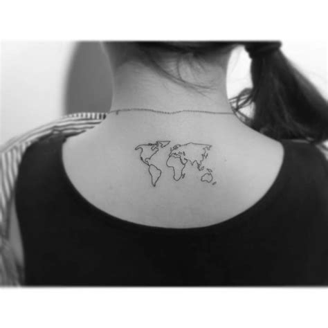 Small World Map Tattoo Back