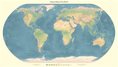 Detailed physical map of the World. Detailed physical World map | Vidiani.com | Maps of all ...