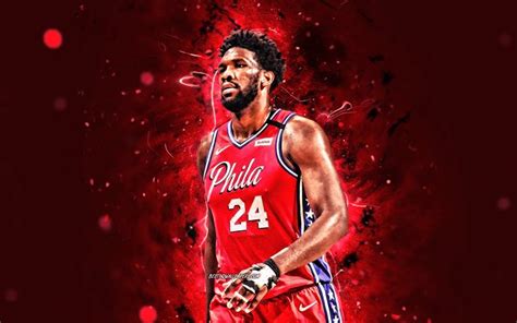 Download wallpapers 4k, Joel Embiid, 2020, 24 number, NBA, Philadelphia 76ers, basketball stars ...