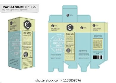 Packaging Design Template Box Layout Cosmetic Stock Vector (Royalty ...