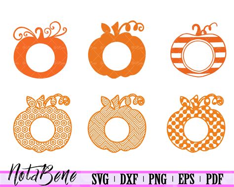 Monogram Pumpkin SVG Bundle Swirly Pumpkin Clipart Floral | Etsy ...