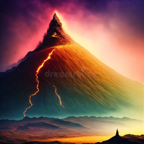 Dark Fantasy Mordor Landscape Stock Image - Image of dark, mountain: 260648643