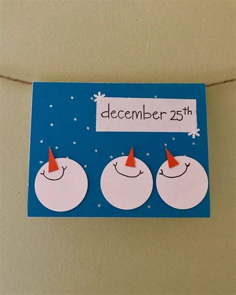 Snowman Christmas Card - Etsy | Kerst kaarten, Kerstkaart knutselen, Kerst knutselen