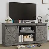 EPOWP Farmhouse TV Stand for 65/60/ 55 Inch TV, Rustic Modern Entertainment Center with Sliding ...