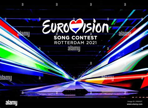 Stage during rehearsals at the Eurovision Song Contest at Ahoy arena in ...