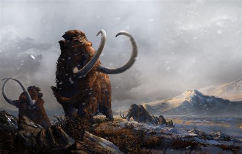 Wallpaper Art, Ice age, Illustration, Wildlife, Mammoth, Mammoths, Ice age, Mammoth, Tusks ...