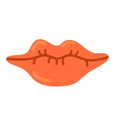Premium Vector | Red female lips flat cartoon illustration