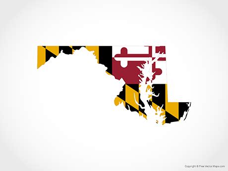 Printable Vector Map of Maryland - Flag | Free Vector Maps