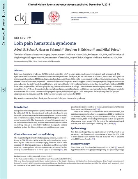 Loin Pain Hematuria Syndrome Mayo Clinic - Quotes Trendy New