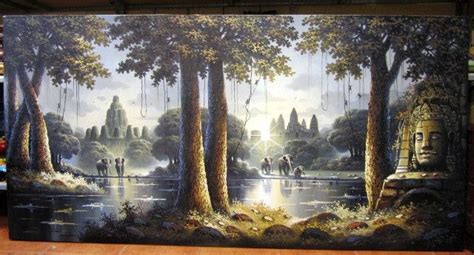 Angkor Wat, Angkor Wat Oil Painting 1x2m | Oil painting, Painting ...