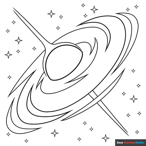 Black Hole Coloring Page | Easy Drawing Guides