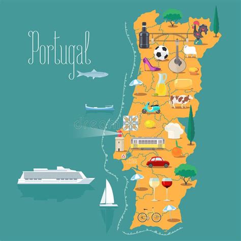 Map of Portugal Vector Illustration