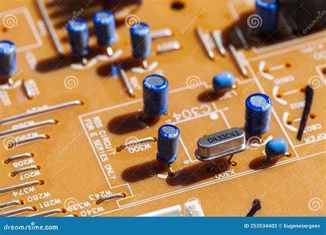 Printed Circuit Board with Capacitors, Close Up Photo Stock Photo ...