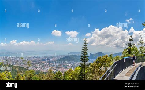 View over George Town from the Skywalk on Penang Hill, Air Itam, Penang ...