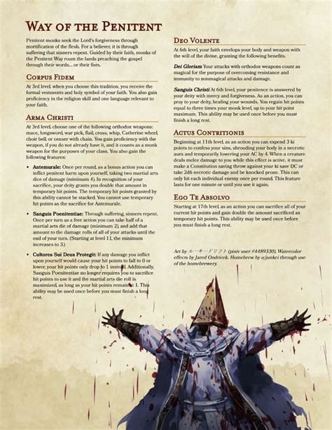 homebrew monk subclasses 5e - Google Search | Dungeons and dragons classes, D&d dungeons and ...