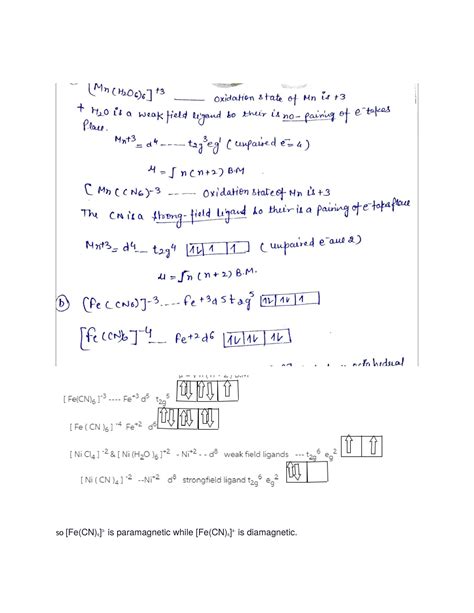 [Solved] Part B_Question : Using ligand field theory (including LFT... | Course Hero