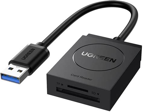 UGREEN® USB 3 SD TF Card Reader Adapter TF SD Card Reader 2 Slot- Black - DM Gadgets