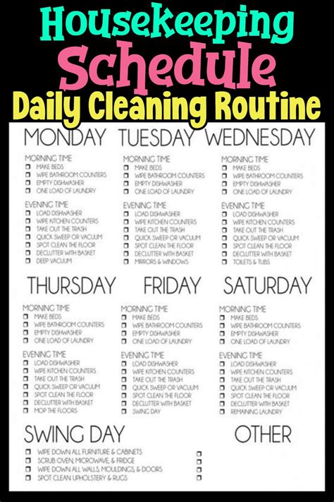 PRINTABLE Daily Weekly Monthly Cleaning Schedule Checklists-2023 ...