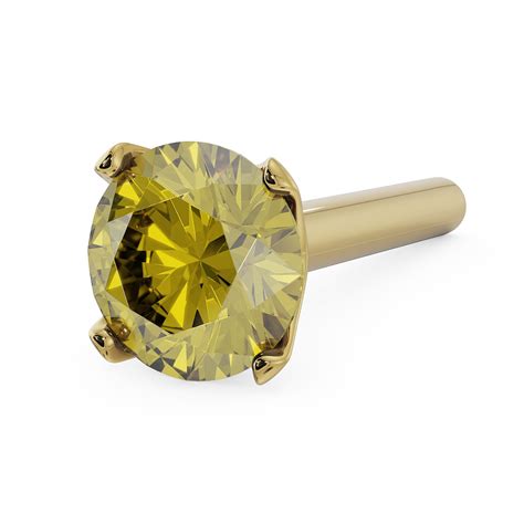 3mm Yellow Diamond Prong Nose Ring Stud – FreshTrends