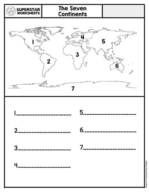 Continents And Oceans Worksheet Printable New Printables Continents And | Sexiz Pix