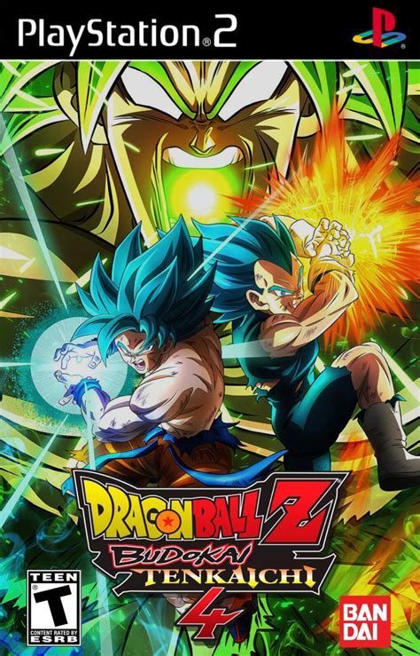 the cover art for dragon ball z burst of tenkaichi, featuring two ...