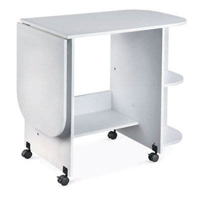 Gorgeous Folding Craft Table With Storage Rolling Sewing Machine Craft Table Drop Leaf White ...