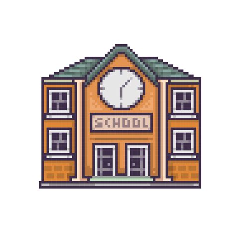 school building in pixel art style 27879735 Vector Art at Vecteezy