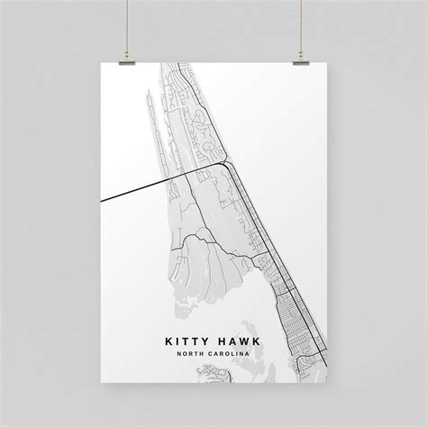 Kitty Hawk Map Print Kitty Hawk Poster Kitty Hawk Art - Etsy